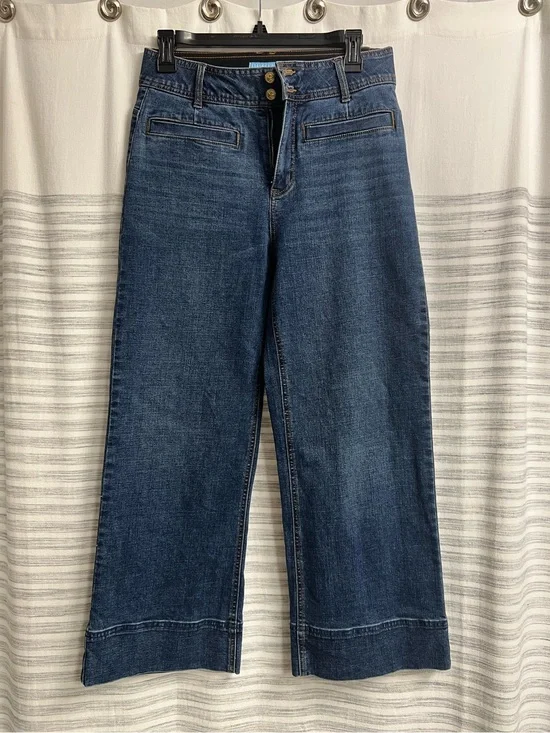 Draper James Wide-Leg Dark Blue Denim Jeans