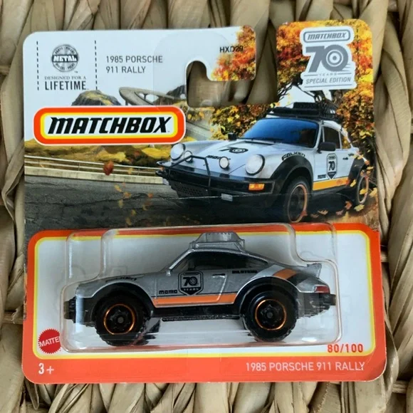 Matchbox Car 1985 Porsche 911 Rally MBX Diecast 70 Year Anniversary New