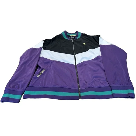 Rocawear Mens Classic Track‎ Jacket Purple Full Zip Hip Hop Streetwear Size 3XL
