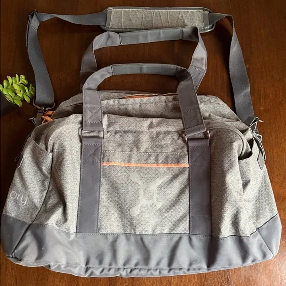 OTF Orange theory Fitness Grey & Orange Duffel Bag