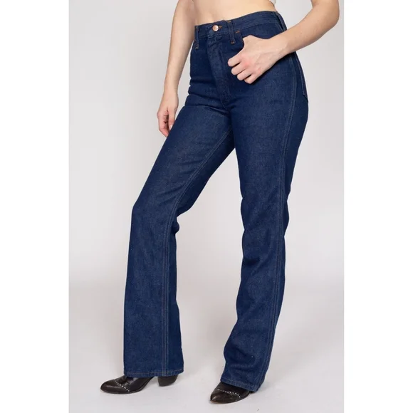 Wrangler No Faults Jeans 70's Rare Vintage Western Dark Blue jeans‎ (#980)