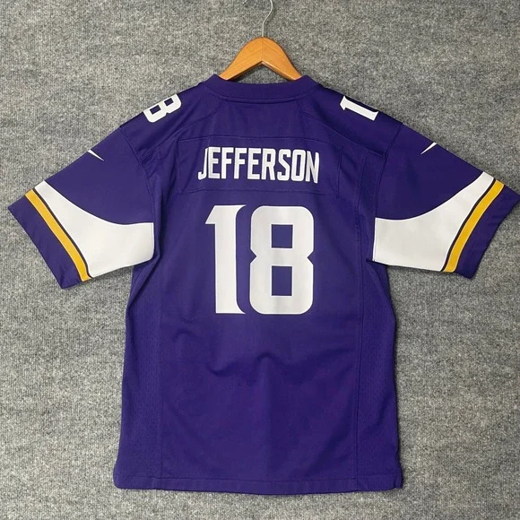 Nike Minnesota Vikings Justin Jefferson 18 Youth Large Purple NFL Jersey