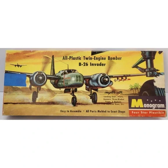 Vintage 1955 1/67 Monogram B-26 INVADER USAF Bomber P6-98 WWII