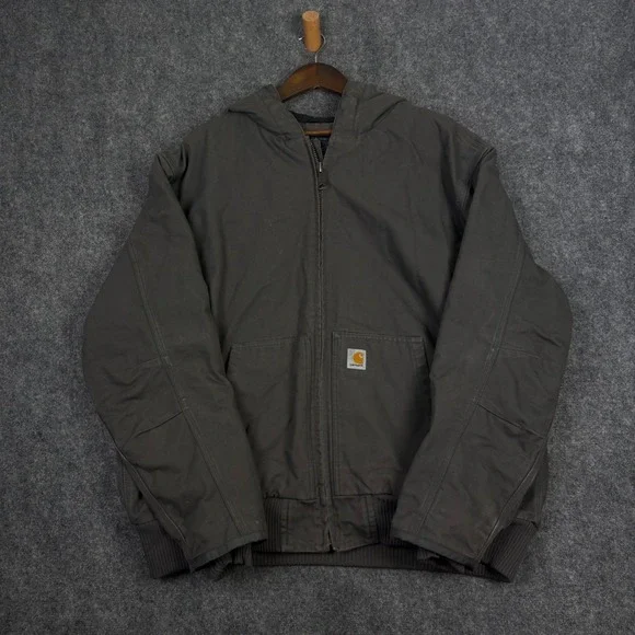Carhartt J130-M Active Jacket Mens 2XL Gravel Grey Loose Fit Hooded Work Coat