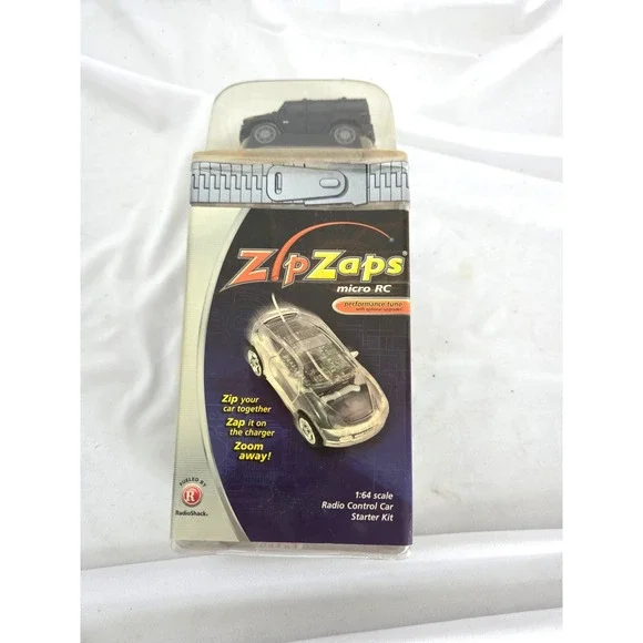 2004 RadioShack ZipZaps Micro RC Hummer H2 Black 1:64 Scale Starter Kit 27MHz