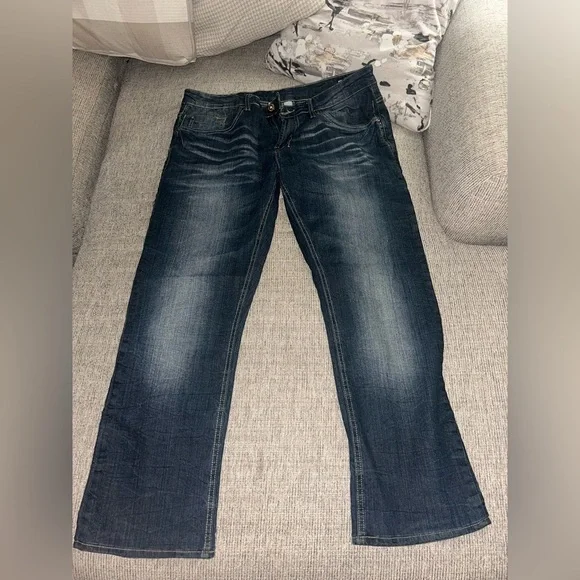 Women's Straight Leg Jeans - Deep Blue