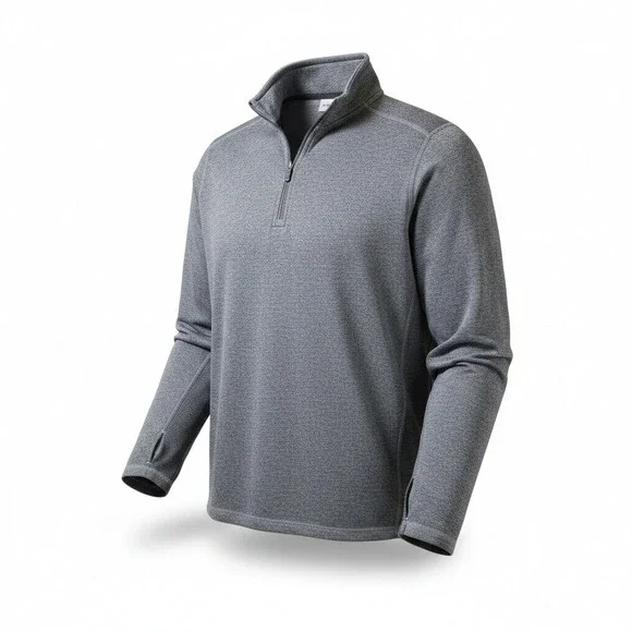 Tommy‎ Bahama IslandZone Mens Full Zip Fleece Jacket Gray Heathered Large