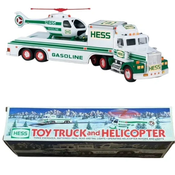 Vintage Hess 1995 Toy Truck and Helicopter collectible toy
