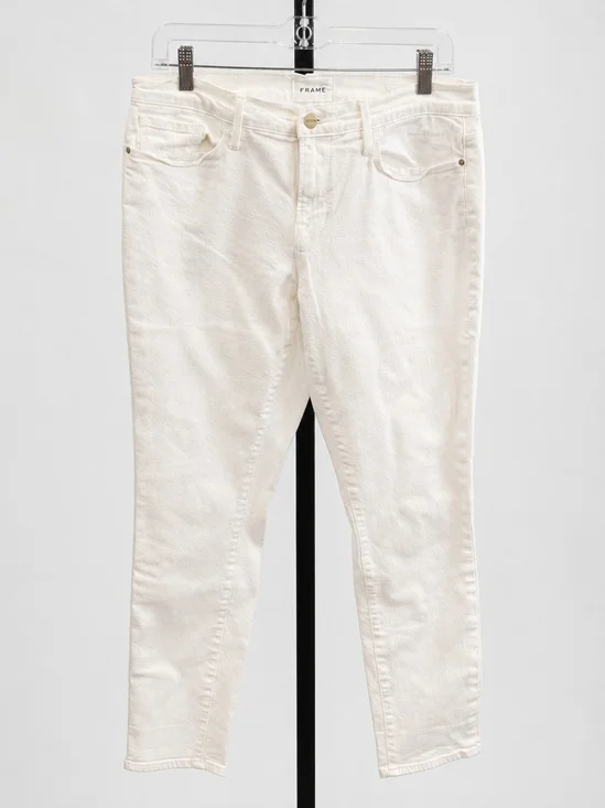 Frame Denim Off-White High-Rise Skinny Jeans Size 29