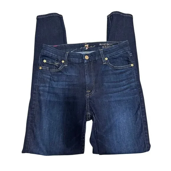 7 for‎ all mankind the mid rise ankle skinny jeans size 28