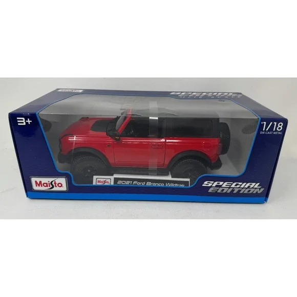 Maisto 2021 Ford Bronco Wildtrak Special Edition‎ 1:18 Diecast Car Red/Black NEW
