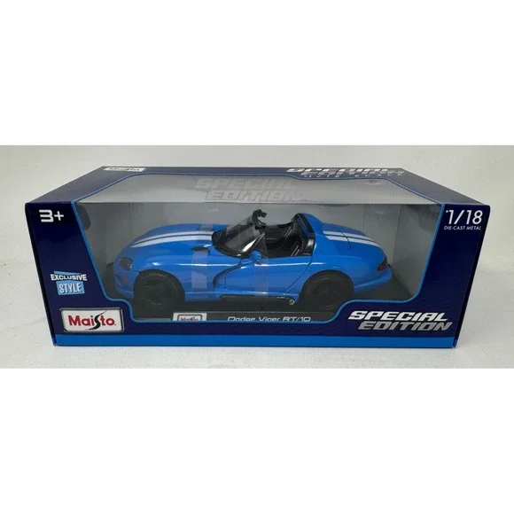 Maisto‎ Dodge Viper RT/10 Special Edition 1:18 Diecast Car Blue/White/Black NEW