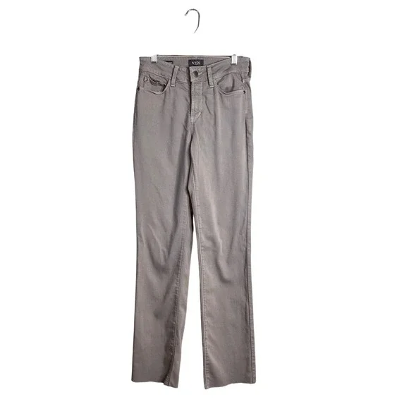 NYDJ Marilyn Straight Leg‎ Jeans Gray Size 2 Hand Cropped Lift Tuck Technology