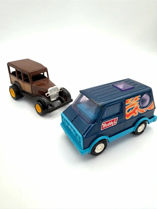 Vintage Tootsietoy Ford Model A Woody & Buddy L Bubble Van Die Cast Toy Cars