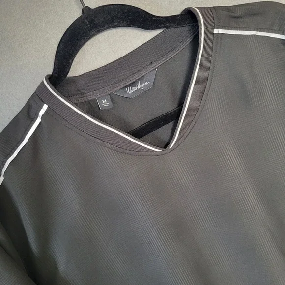 Walter‎ Hagen Mens Black V-Neck Golf Windshirt Pullover Jacket Size M Medium