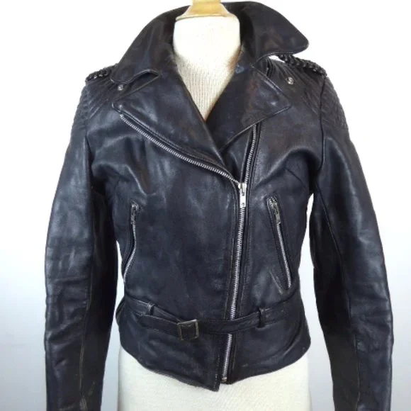 Hein Gericke HARLEY DAVIDSON MOTO LEATHER JACKET braided epaulets vintage 40 M