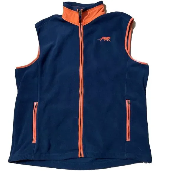 Tigerwear Auburn Tigers Full Zip Fleece Vest Men Size XL Navy Blue‎ & Orange