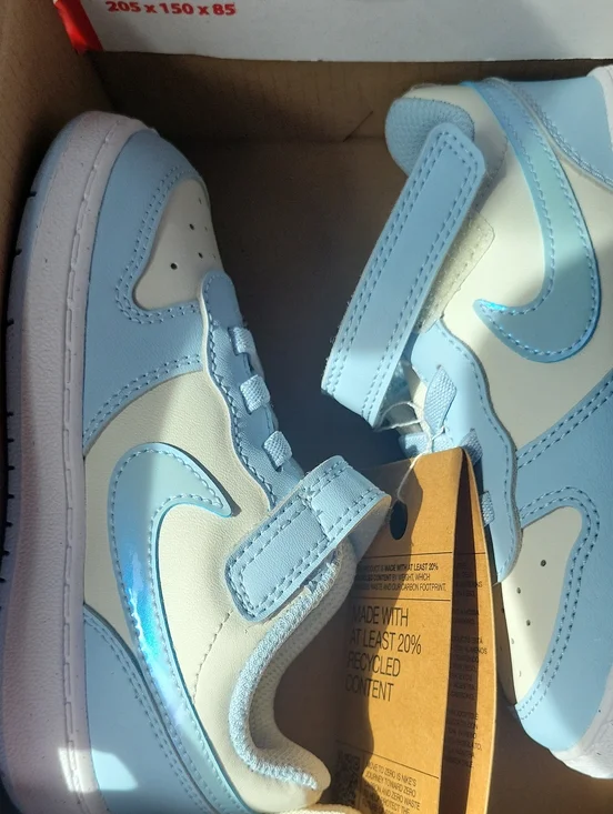 Nike Kids Light Blue and White Velcro Sneakers