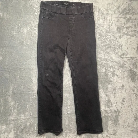 Liverpool The Straight Jeans Womens 10 Black Pull On Stretch Denim‎