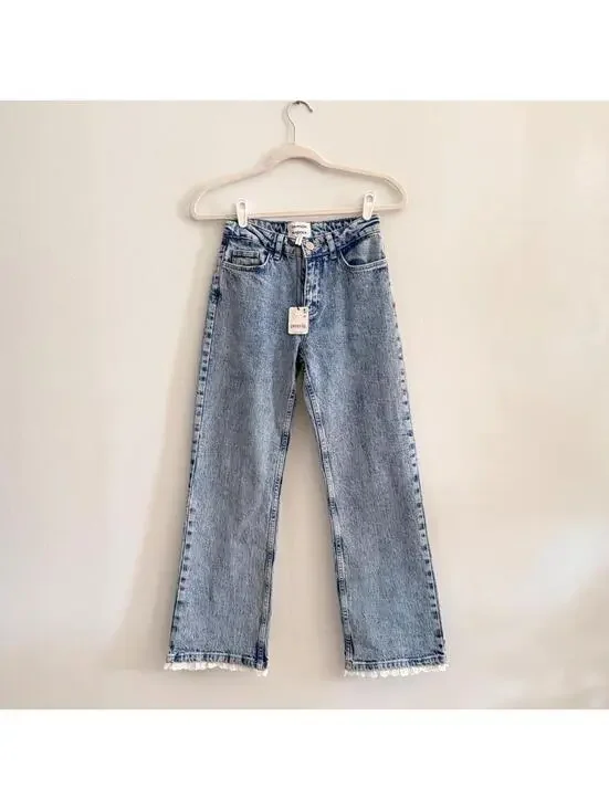 Damson Madder Broderie Kenny Cropped Flare Jeans