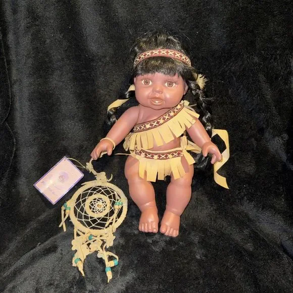 Goldenvale Collection Porcelain Indian Native American Baby Doll 2000 Leonora