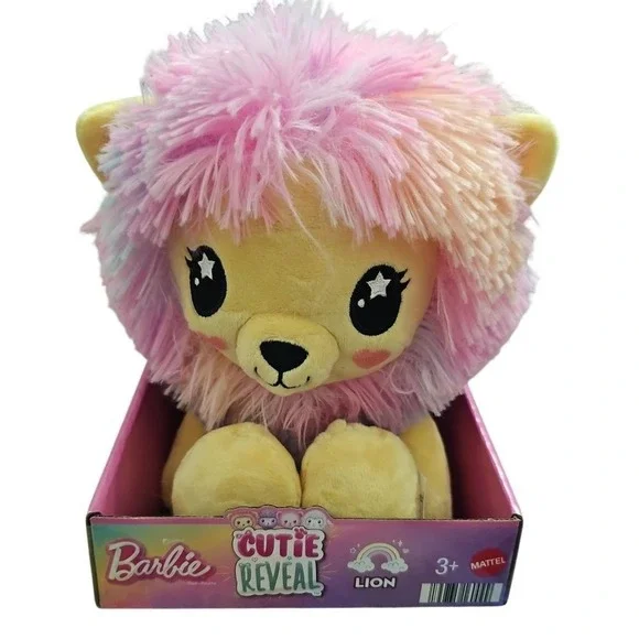 Barbie Cutie Reveal Lion Plush‎ Toy - Pink Mane Hope T-Shirt Stuffed Animal 3+