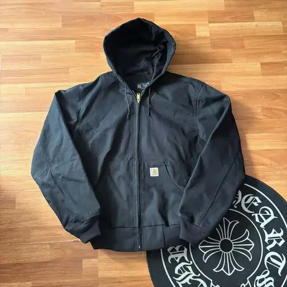 Carhartt J0131-M Loose Fit Black Canvas Zip Hoodie Jacket