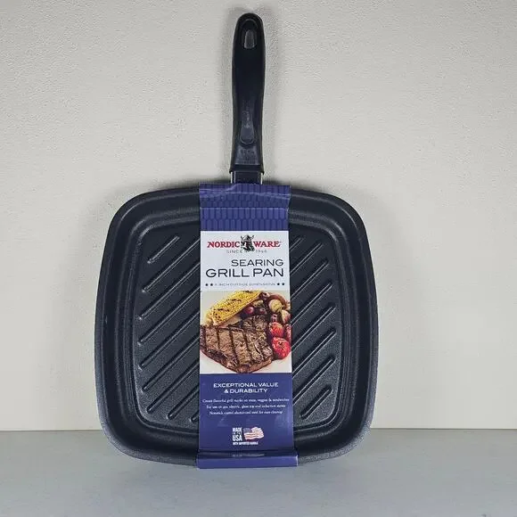 Nordic Ware 11 Inch Searing Grill Pan Non Stick Aluminum Brand New‎