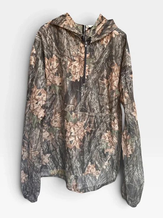 Vtg 90s Bug Out Mesh Camo Hunting Jacket XL Made in USA Mosquito Protection Y2K