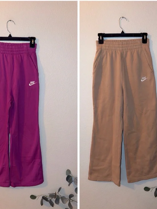 Nike Kids Sweatpants Duo — Magenta and Tan