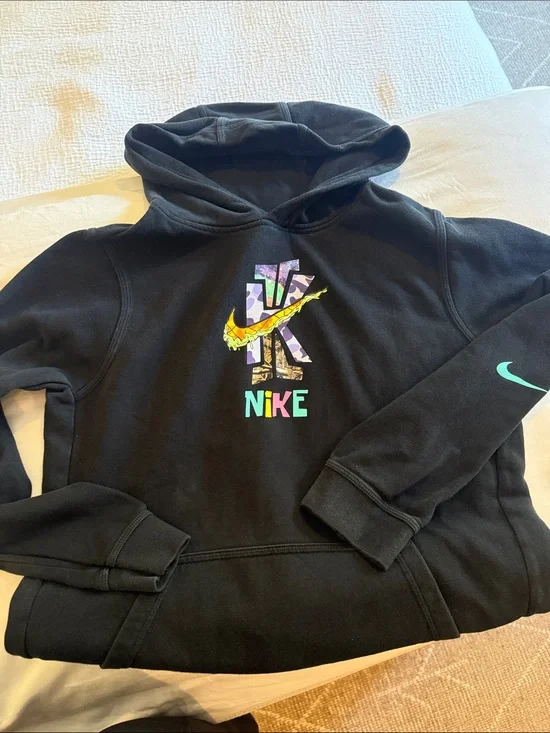 Nike Kyrie Irving x Spongebob Kids Black Hoodie and Teal Swoosh