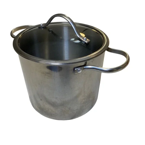 Grand Gourmet Stainless Steel Stock Pot w/ Glass Lid 8 Qt‎ Soup Pasta Pot