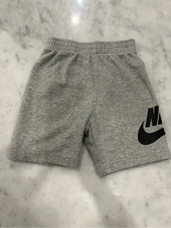 Nike Kids Gray Shorts with Black Swoosh