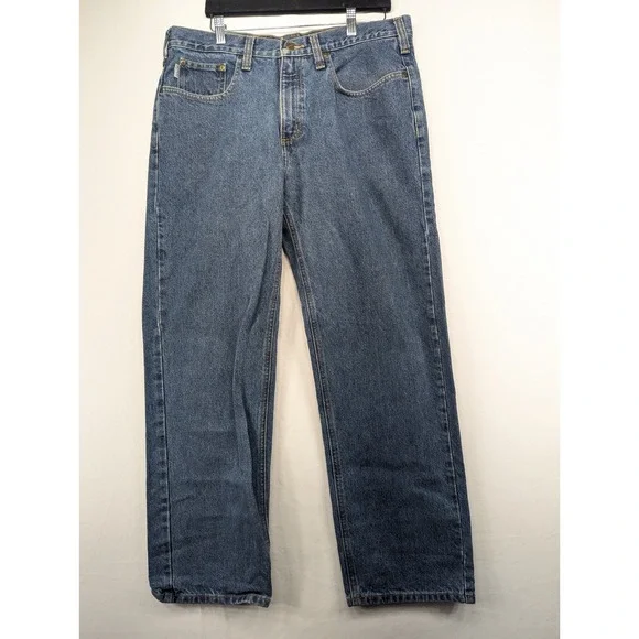 Carhartt B460 DPS‎ Mens Relaxed Fit Straight Leg Jeans Blue Medium Wash 35x30