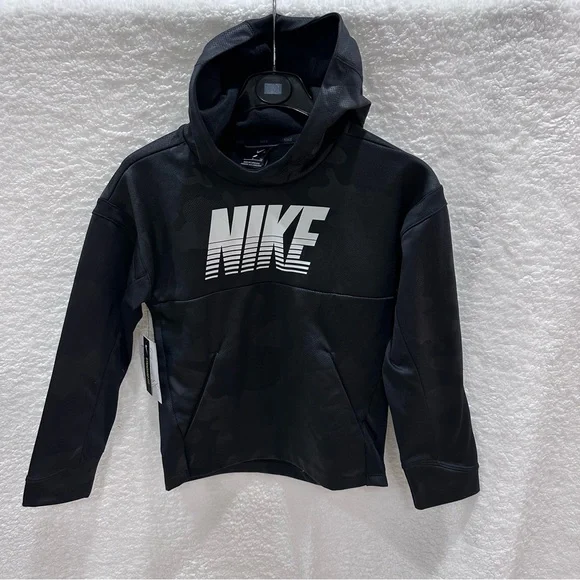 Boys Black Nike Therma Sweatshirt Hoodie