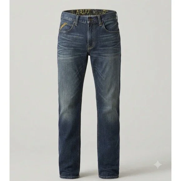 Ariat Jeans Men's 34x34 Blue M5 Slim Straight Western Cowboy Rodeo