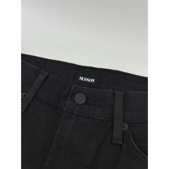 Hudson Ace Dal Black Skinny Jeans Raw Hem Size 30‎ ZGSDAL6829