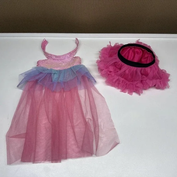 Build A Bear Beary Fairy Friends Rainbow Unicorn Dress Pink Sequins & Tutu lot