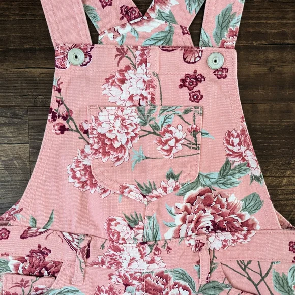 Children's Place Pink Floral Shortalls Overalls