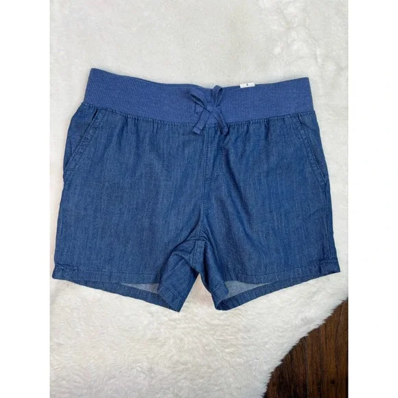 The Children's Place Shorts 8 Blue Chambray Denim Elastic Waist Girls Kids