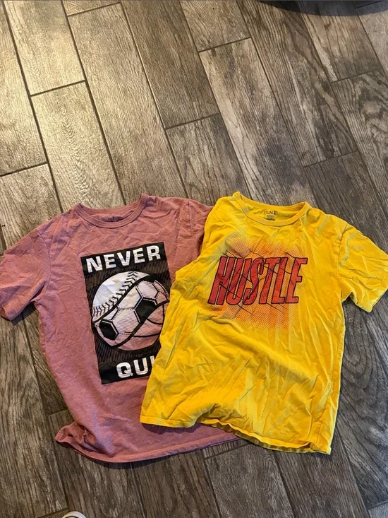 The Children's Place Yellow 'Hustle' & Pink 'Never Quit' Graphic Tees