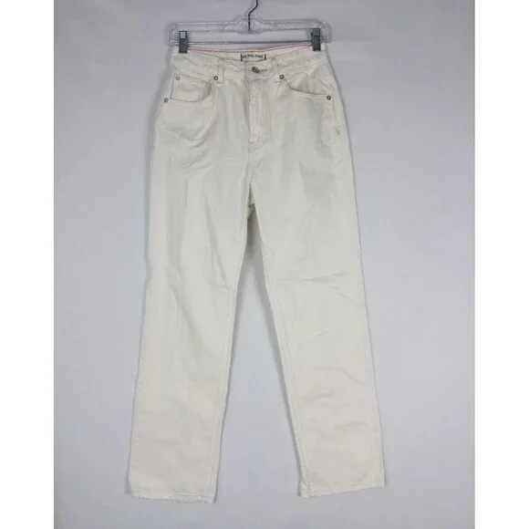 We The Free Jeans Womens‎ 27 White Light Wash Denim Straight Pockets Hi Rise