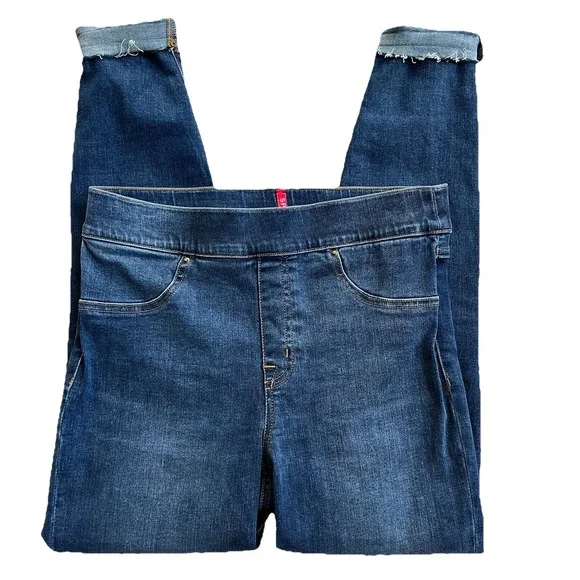 Spanx Stretch‎ denim Blue jeans leggings size M Pull On Tummy Control