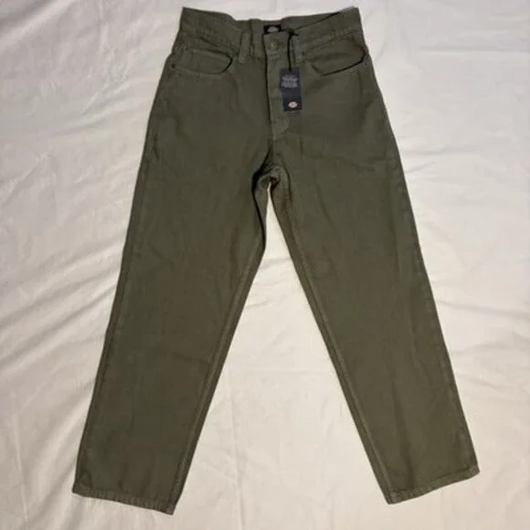 Dickies Men’s‎ Olive Green Denim Jeans W28 L32 New With Tags Straight Fit