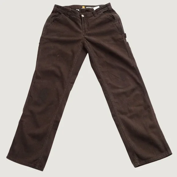 Carhartt Carpenter Pants Womens 2 Regular Brown Original Fit Canvas 102080