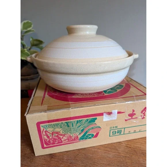 Karunabe Japanese Donabe Earthenware Pot Lightweight Clay Cookware 27–28cm Japan