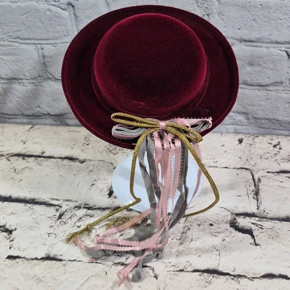 American Girl Samantha Parkington Meet Hat Burgundy Velvet Pleasant Co Doll
