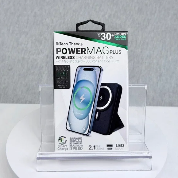 Tech Theory PowerMAG Plus 10000mAh Wireless Charging Battery Magnetic Stand