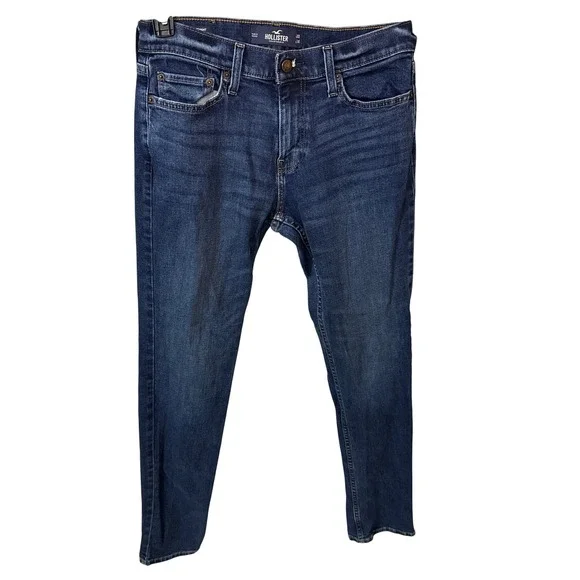 Hollister Mens Slim‎ Straight Epic Flex Jeans Dark Wash Blue 30x34 331D2254