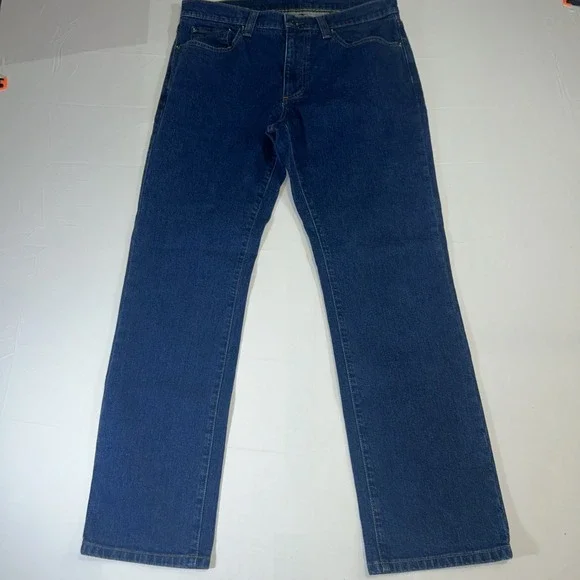 LL Bean 1912 Standard Fit Straight Leg Medium‎ Wash Blue Jeans Men's 33x 29